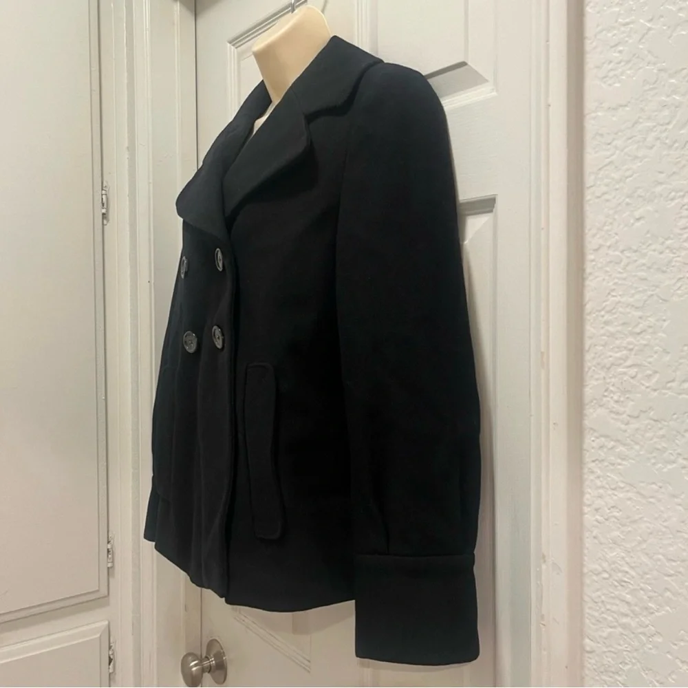 Banana Republic Wool Blend Short Black Peacoat - Size Small - EUC